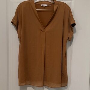 Calvin Klein Copper V-Neck Blouse- Gently Worn
